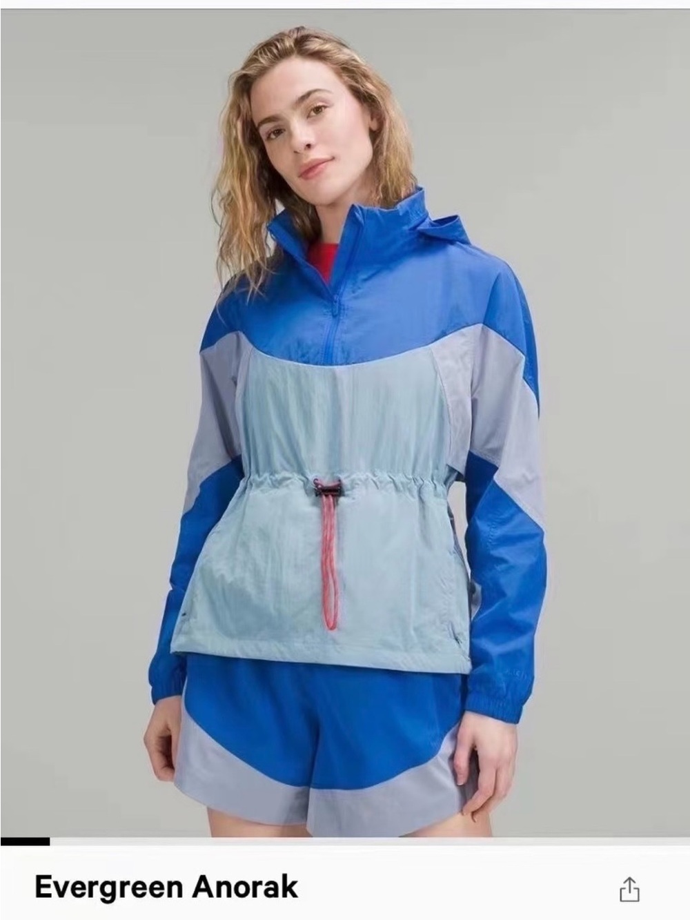 lululemon evergreen anorak jacket Blue and Gray Pullover
